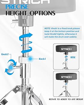Amazon.co.jp: STRICH ドラムスローン ドラムスツール 回転式 46-58cm